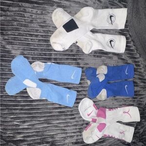 Nike Men's Athletic Socks - White, Light Blue, Blue, and Pink